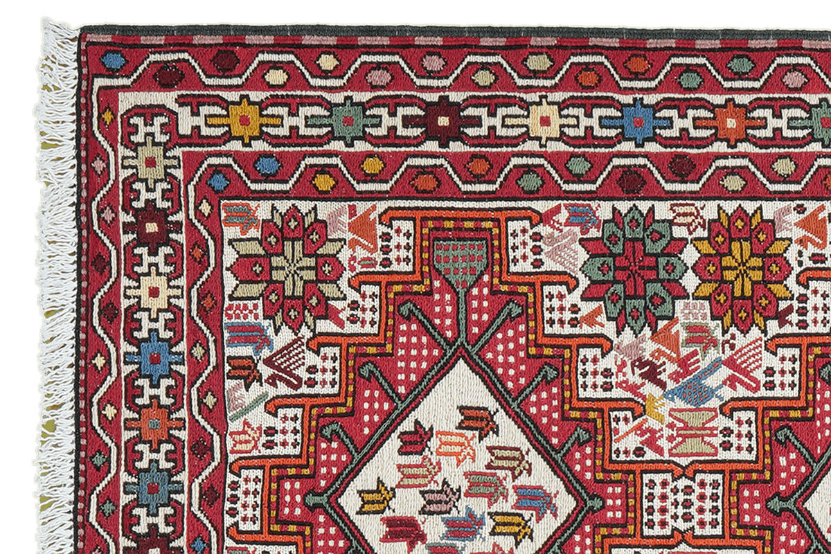 HANDWEBTEPPICH Sumak Shahsavan Beige 99/79 cm Schurwolle - Beige, Textil (79/99cm) - Looma