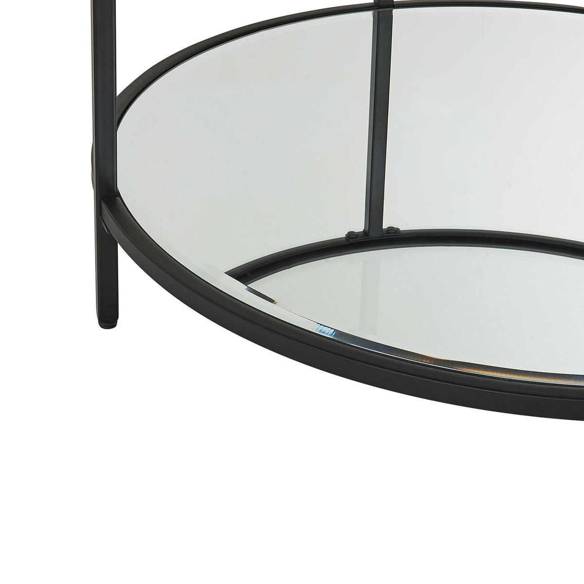 COUCHTISCH Glas/Metall schwarz 70 cm Birney - Transparent/Schwarz, Glas (70/70/40cm) - Beliani