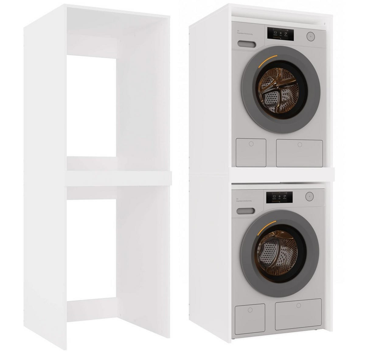WASCHMASCHINENUMBAUSCHRANK C1 Weiß 64/180/64 - Weiß, Holzwerkstoff (64/180/64cm) - RAUMHIRSCH FURNITURE