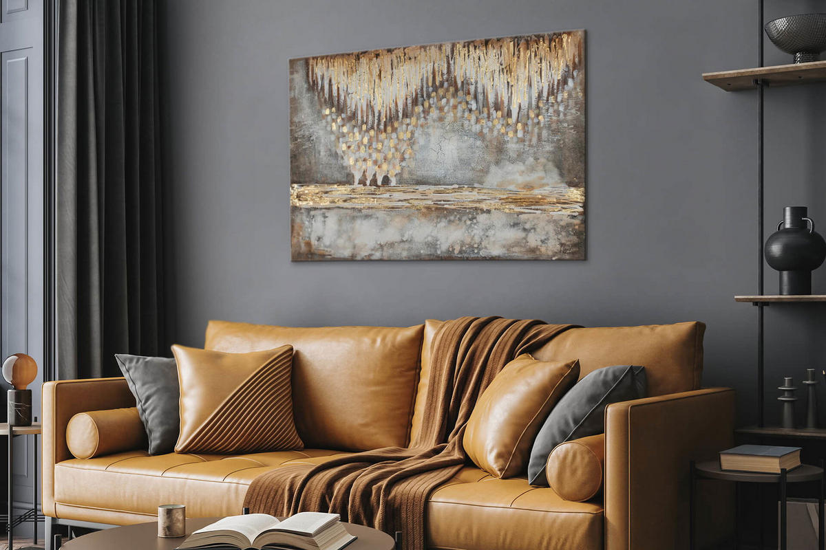 ÖLGEMÄLDE 120/80 cm - Beige/Braun, Holz/Textil (2.31/80cm) - KUNSTLOFT