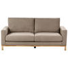 2-SITZER-SOFA taupe/hellbraun Siggard - Taupe/Hellbraun, Textil (184/84/92cm) - Beliani