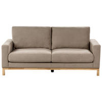 2-SITZER-SOFA taupe/hellbraun Siggard - Taupe/Hellbraun, Textil (184/84/92cm) - Beliani