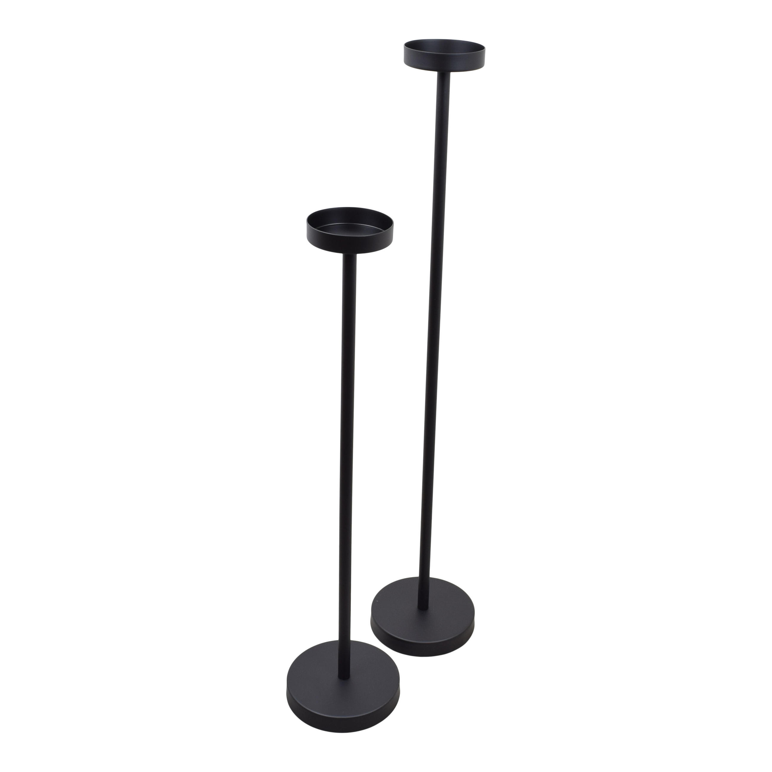 KERZENHALTER Eve rundes 2er-Set Schwarz - Schwarz, Metall (20/100/20cm) - LOFT42