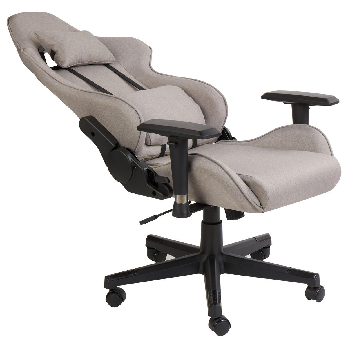 BÜROSTUHL Taupe Warrior - Beige/Schwarz, Textil (62/122/62cm) - Beliani