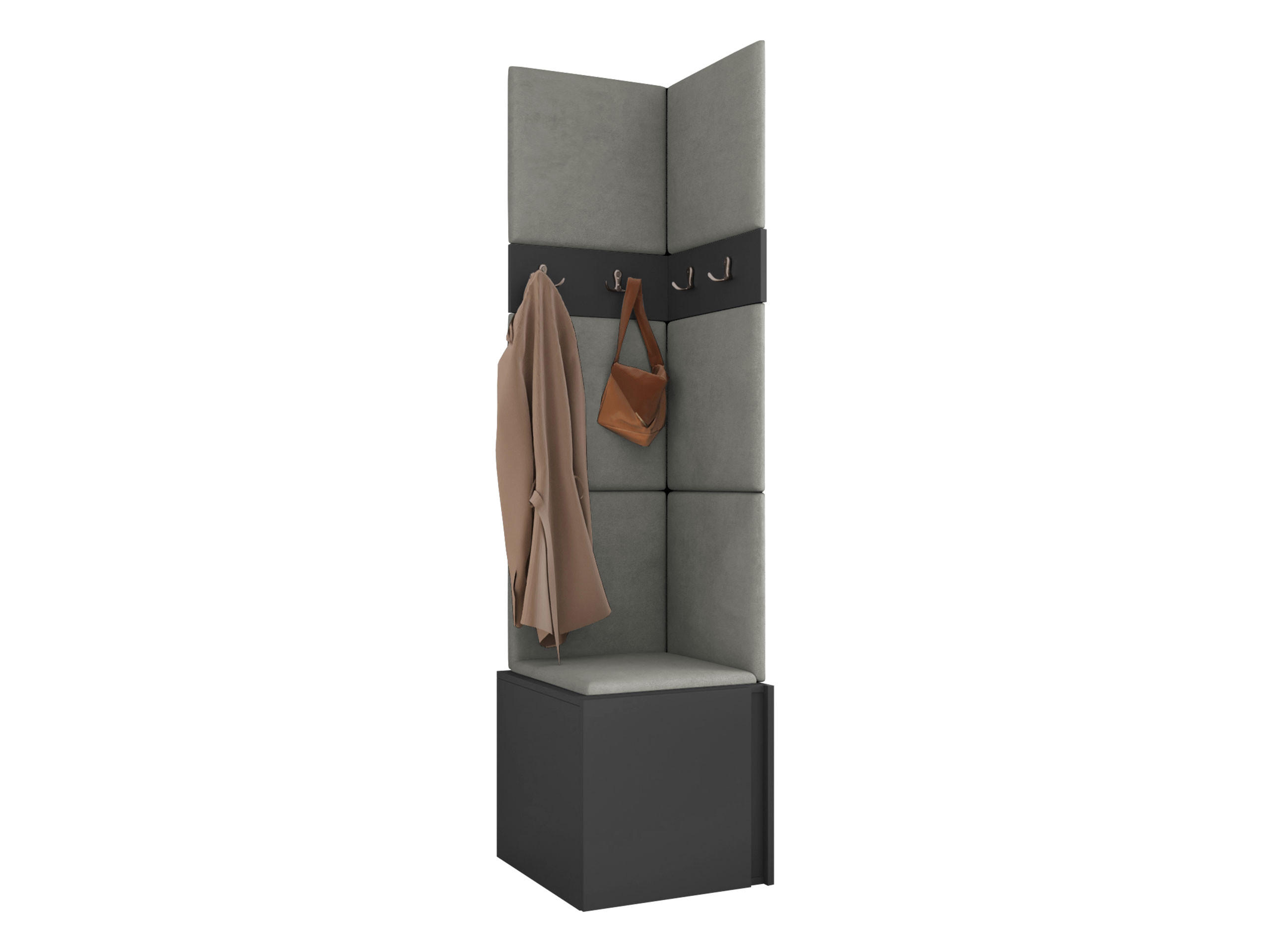 MOBILIER PENTRU HOL Orion XXI - grafit/gri, material plastic/compozit lemnos (42/186/46cm) - MIRJAN24