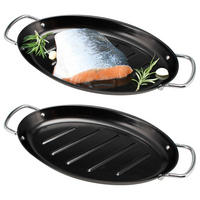 FISCH-GRILLPFANNE 2er-Set, schwarz, Metall - Schwarz, Metall (39.5/3.5/20.5cm) - bremermann
