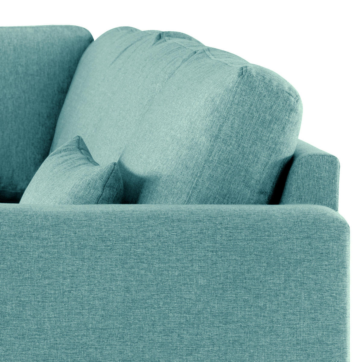 ECKSOFA mit Ottomane - Eichefarben/Petrol, Eichenholz/Textil (287/219cm) - home24