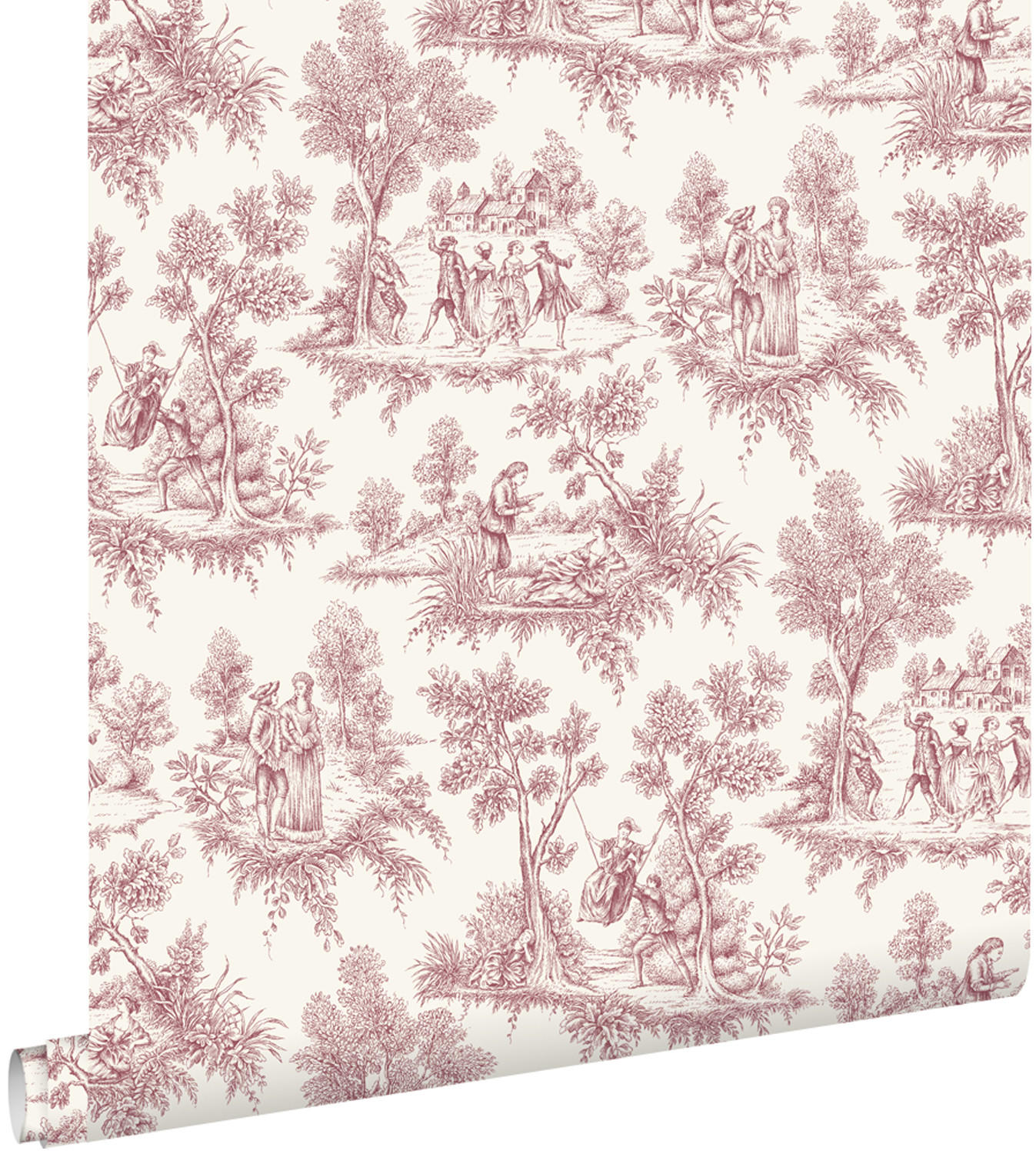 TAPETE Toile de Jouy 50 x 900 cm - Weiß, Papier (50/900cm) - ESTAhome