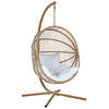HÄNGESESSEL mit beigem PE Rattangestell Acri - Beige, Kunststoff (98/197/120cm) - Beliani