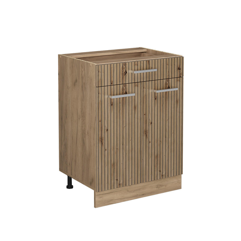 KÜCHENUNTERSCHRANK R-Line Artisan-Eiche 60 cm mit Schublade, ohne AP - Honigeiche/Eiche Wotan, Holzwerkstoff (60/81.6/46cm) - Vicco