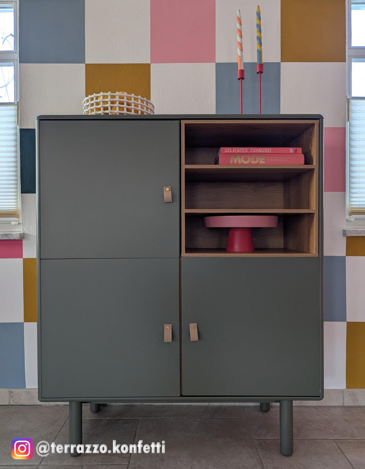 KOMMODE - 100 CM - Olivgrün, Holz/Holzwerkstoff (100/120/40cm) - home24