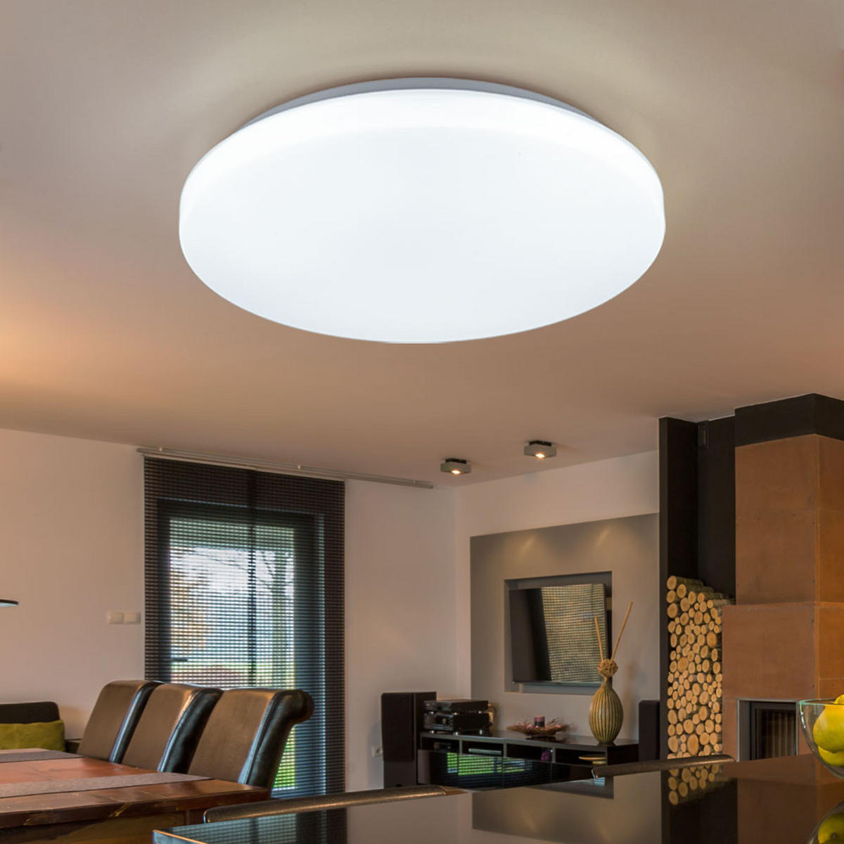 LED DECKENLEUCHTE Kunststoff Weiß 35 cm - Weiß, Kunststoff (35/35/5.5cm)