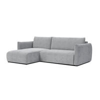 ECKSOFA TAUER 3-Sitzer rechts, hellgrau - Hellgrau/Schwarz, Holz/Textil (248/173cm) - Courtois Laville
