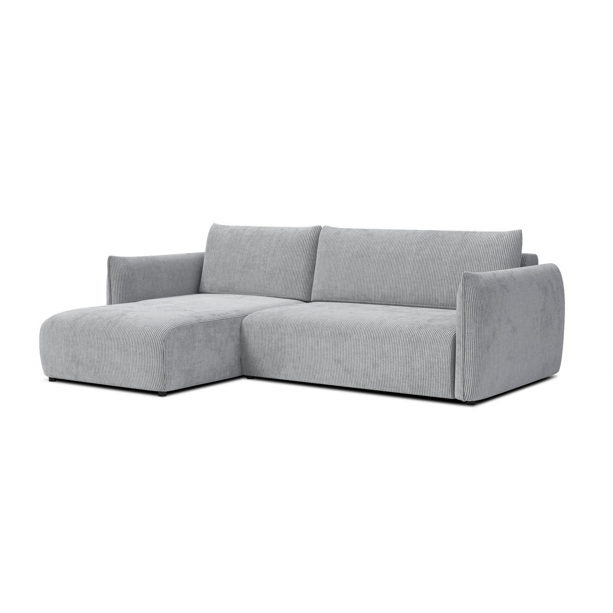 ECKSOFA TAUER 3-Sitzer rechts, hellgrau - Hellgrau/Schwarz, Holz/Textil (248/173cm) - Courtois Laville