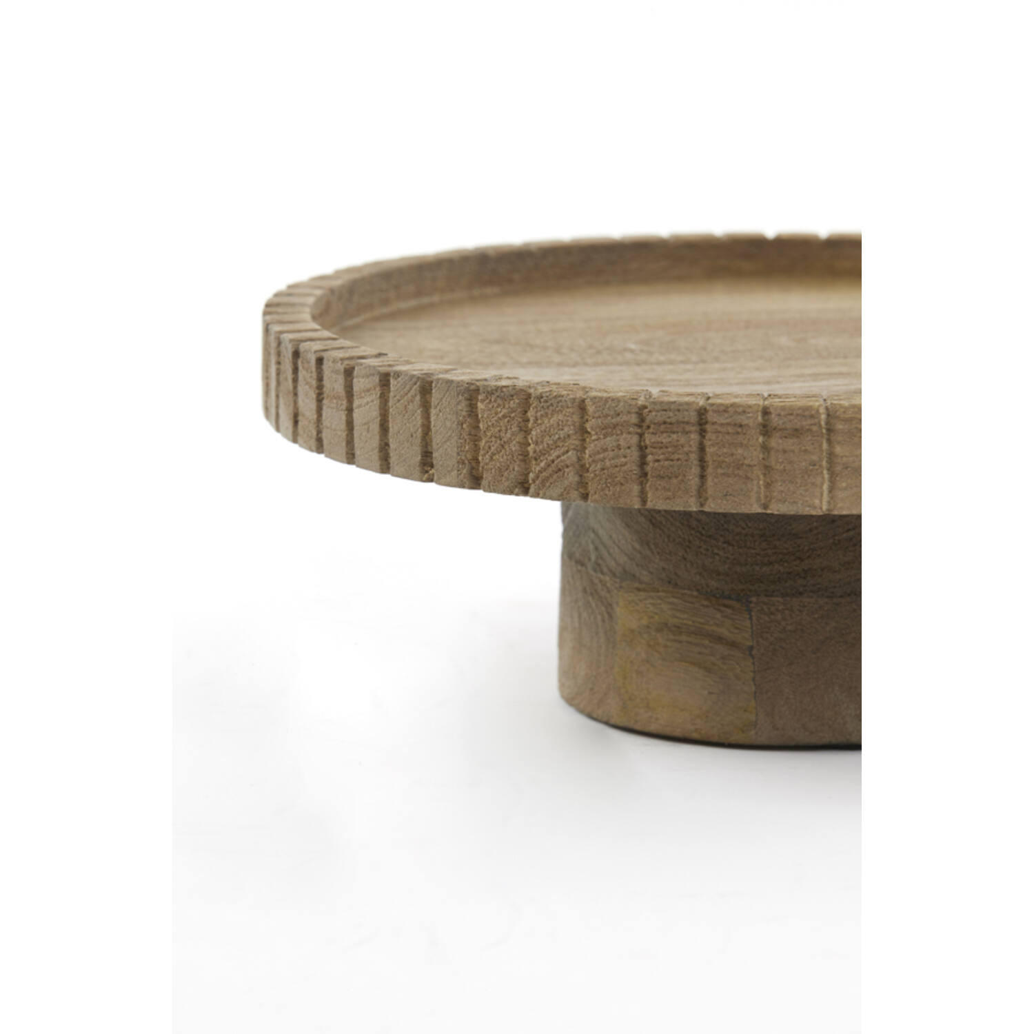 SCHALE CALETA Ø38x13 cm, Holz, Braun - Braun, Holz (38/13/38cm) - Light & Living