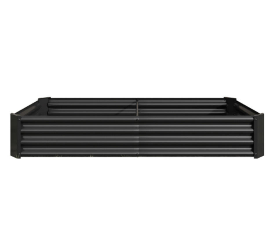STAHL-HOCHBEET, bodenlos rostfrei, stahlfarben - Schwarz, Metall (90/30/180cm) - Vallsero