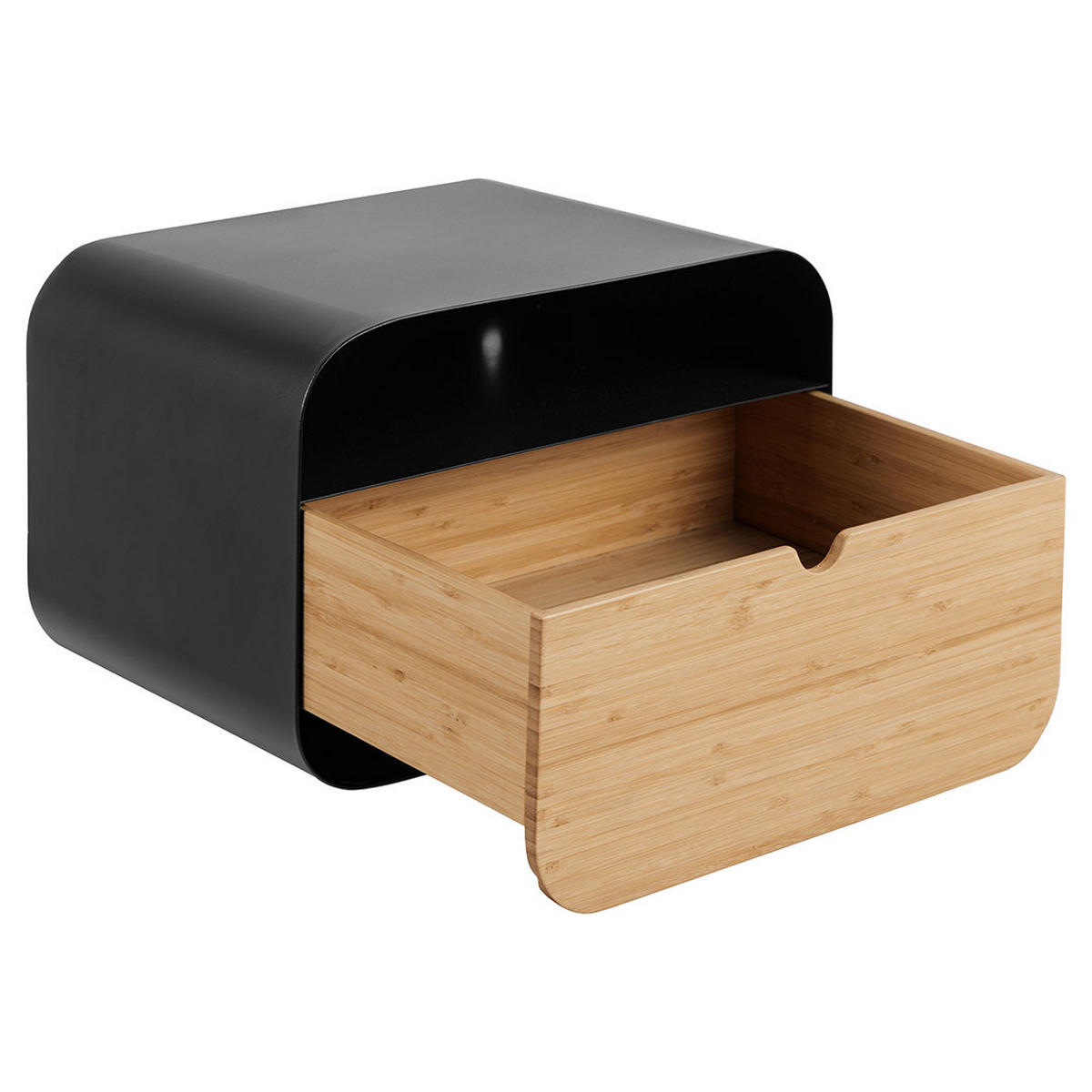 NACHTTISCH, Joliet, Schwarz, Stahl, 35 x 25 x 23 cm - Schwarz, Metall (35/23/25cm) - ebuy24
