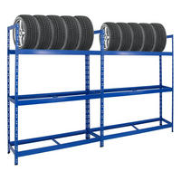REIFENREGAL Tiger XL 2er-Set mit 2x 200x150x45 cm 300 kg Fachlast bis zu 36 Reifen Blau - Blau, Metall (300/200/45cm) - PROREGAL