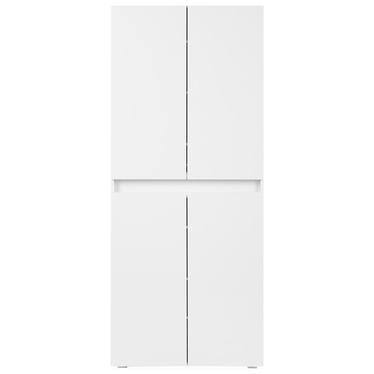 DULAP DE PANTOFI alb Lethbridge - alb, compozit lemnos (77/180/36cm) - Beliani
