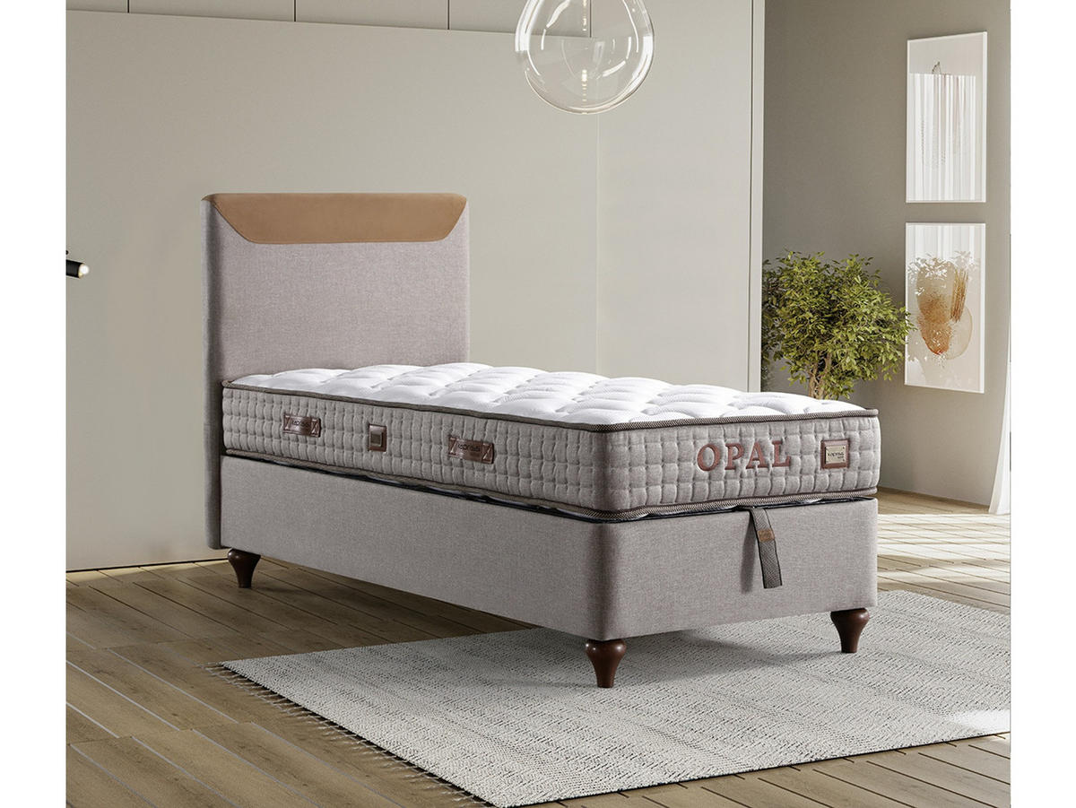 POLSTERBETT Opal Braun 100x200 Braun - Braun, Textil/Metall (100/200cm) - Villa Möbel