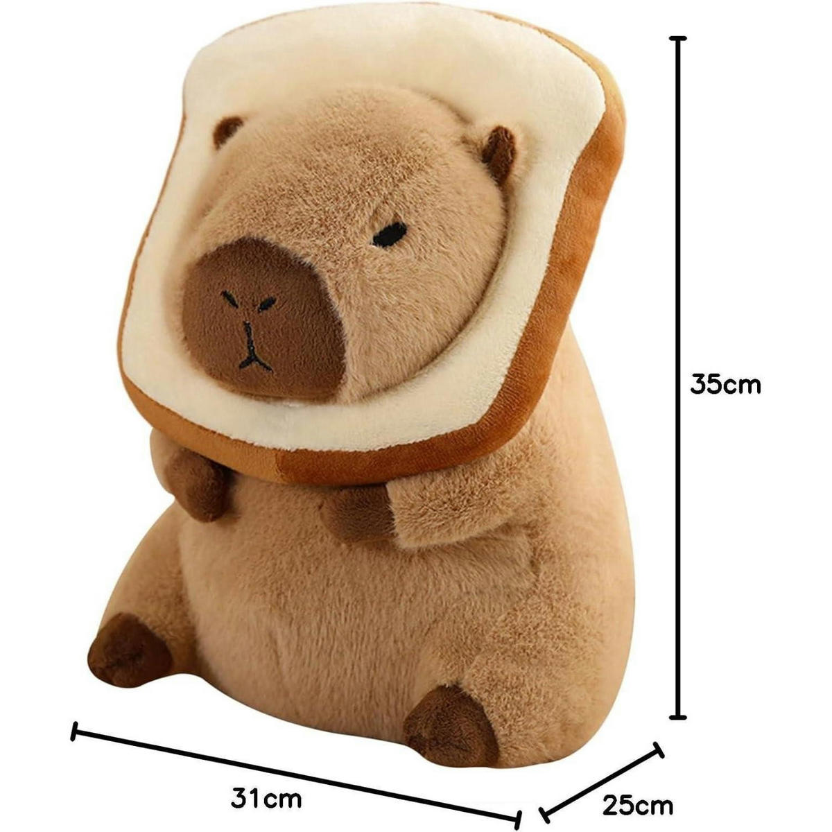 PLÜSCHTIER Capybara Brot 35 cm - Braun, Textil (31/35cm)