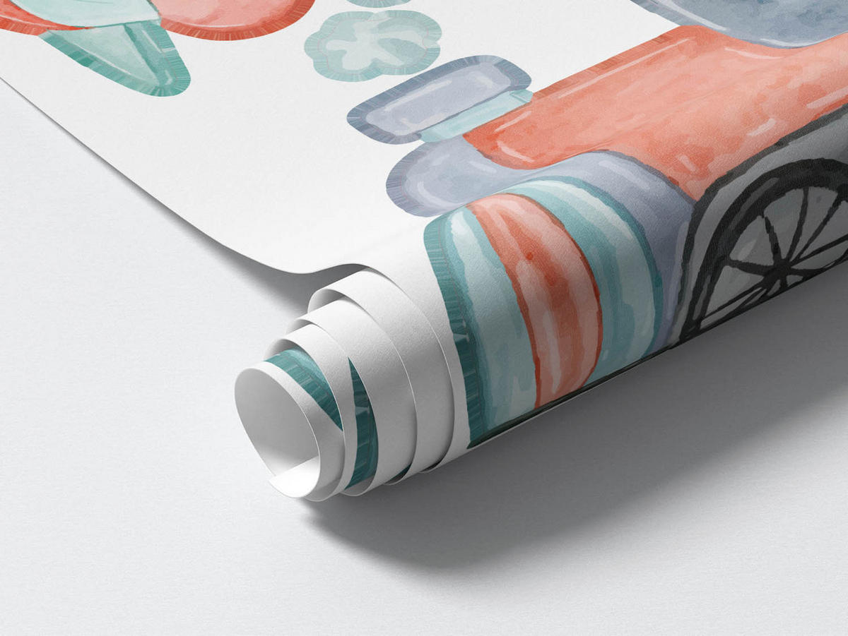 WANDAUFKLEBER 80x126cm - Fahrzeuge als Transportmittel - Multicolor, Kunststoff (80/126/0.1cm) - Wallfluent