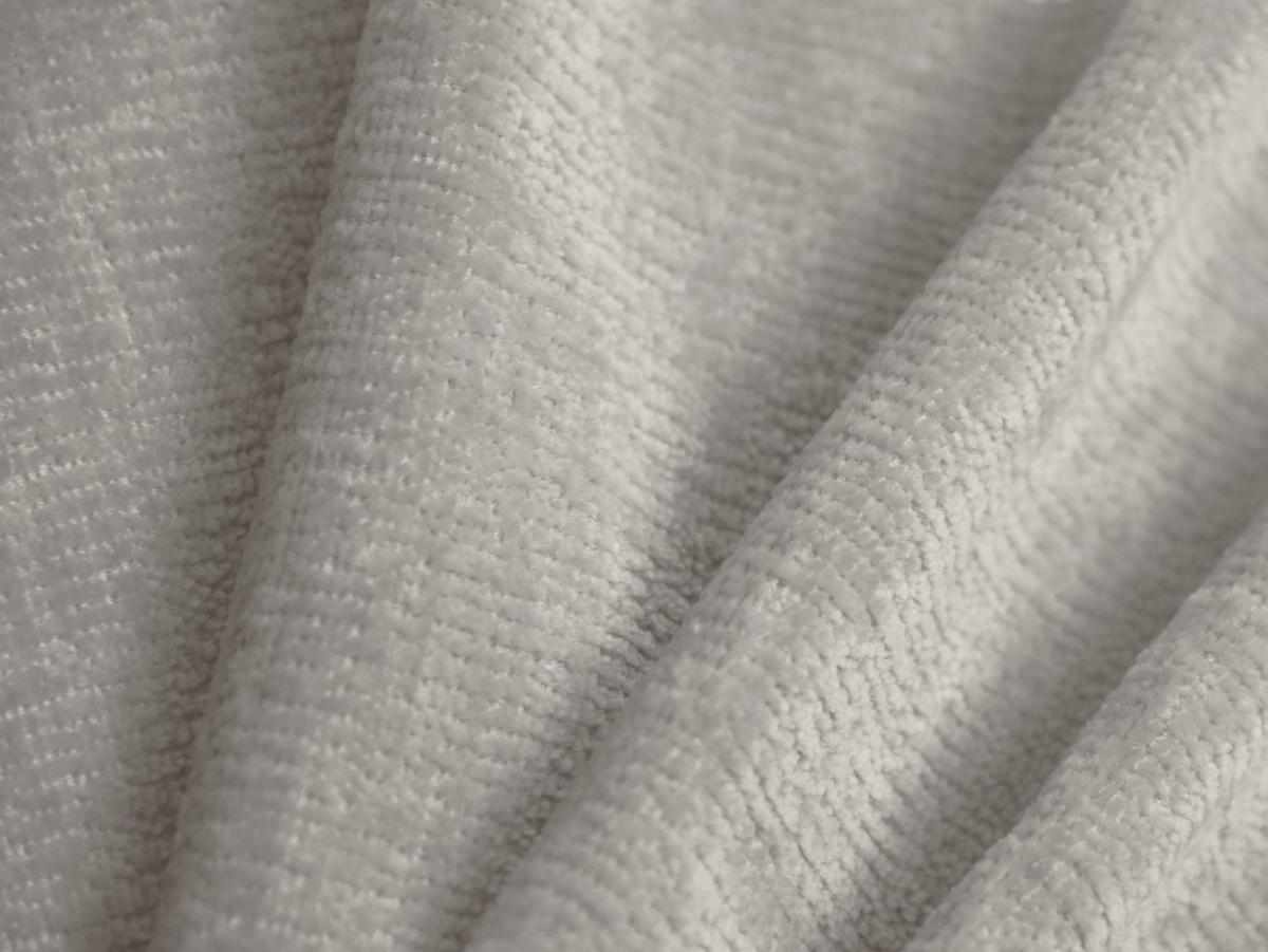 BETT mit Bettkasten und Kopfteil Kaelle aus Chenille-Stoff leichtes beige 180x200cm - Creme, Textil (180/200cm) - Micadoni