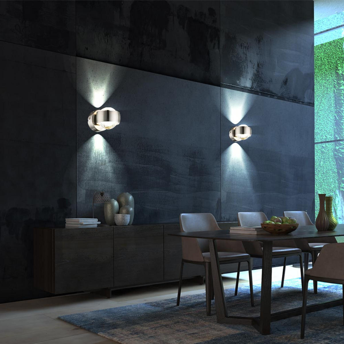 LED WANDLEUCHTE Randi Silber Glas - Silberfarben, Glas (7.5/10/10cm) - Globo Lighting