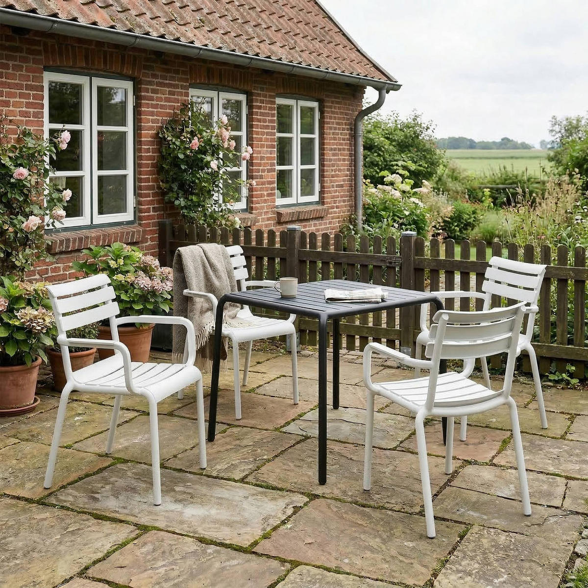 GARTENSTUHL Kunststoff Weiß - Weiß, Kunststoff (58/85/59cm) - CLP