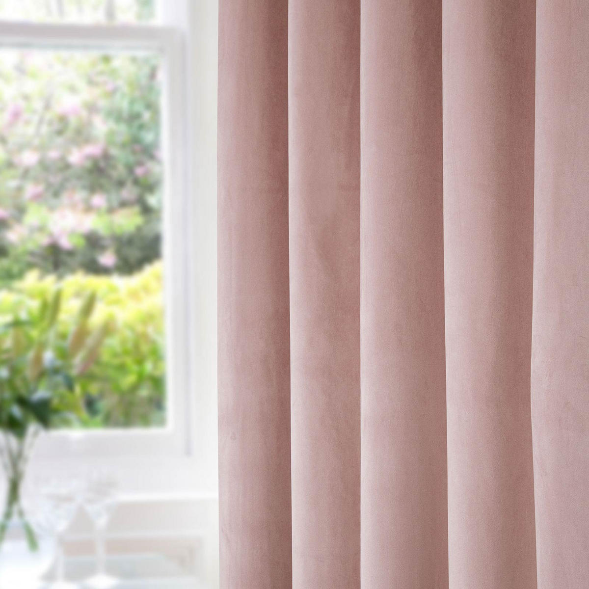 VERDUNKELUNGSVORHÄNGE Samt mit Thermo-Funktion, 167/182 cm - Rosa, Textil (167/182cm) - Homescapes