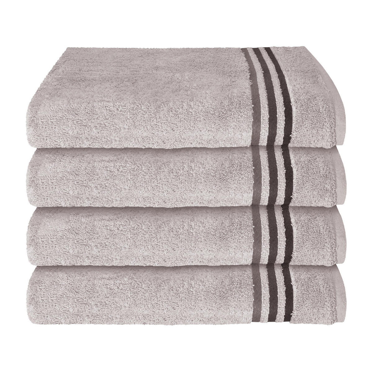 HANDTUCHSET Skyline Color - 4-teilig - 50 x 100 cm - Hellgrau - Hellgrau, Textil (50/100cm) - SCHIESSER