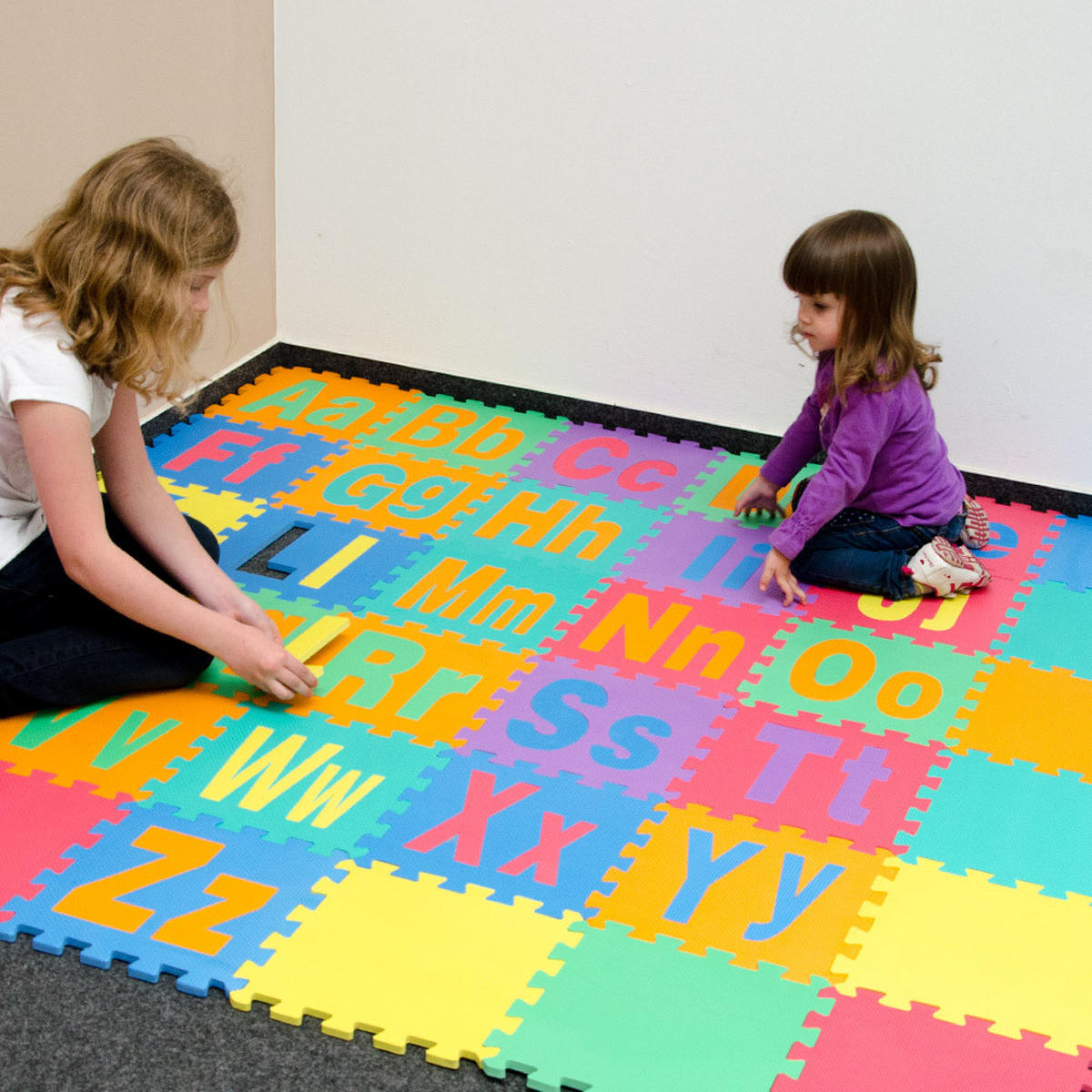 SPIELMATTE ab Null - 90 cm Baby Puzzlematte Bunt - Multicolor, Kunststoff (30/30cm) - Littletom