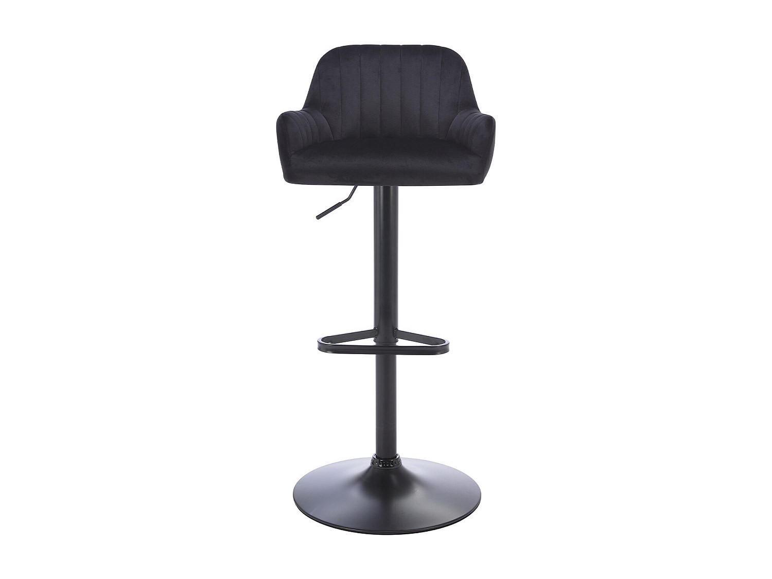 BARHOCKER - 47 cm x 49 cm - Samt, Stoff - Schwarz ELEANA - Schwarz, Textil (47/106/49cm) - Vente-Unique