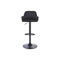 BARHOCKER - 47 cm x 49 cm - Samt, Stoff - Schwarz ELEANA - Schwarz, Textil (47/106/49cm) - Vente-Unique