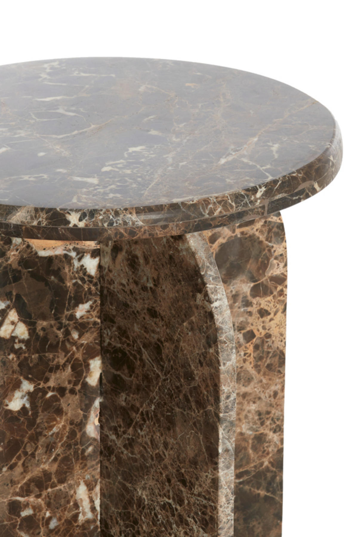 BEISTELLTISCH Otinia Braun Ø41/48 cm - Braun, Stein (41/41/48cm) - Light & Living