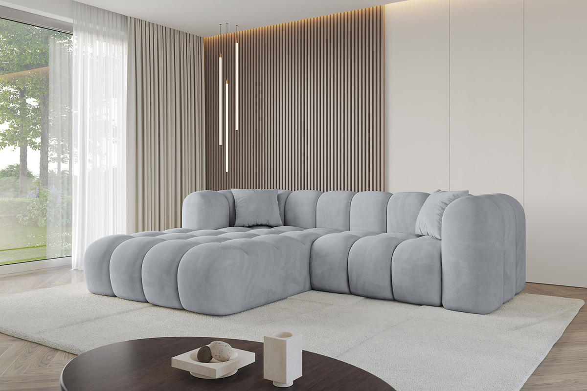 ECKSOFA Ottomane Links OLEA-L1 - 231x173x74 cm Titanfarben - Titanfarben/Schwarz, Holzwerkstoff/Kunststoff (231/173cm) - ALTDECOR