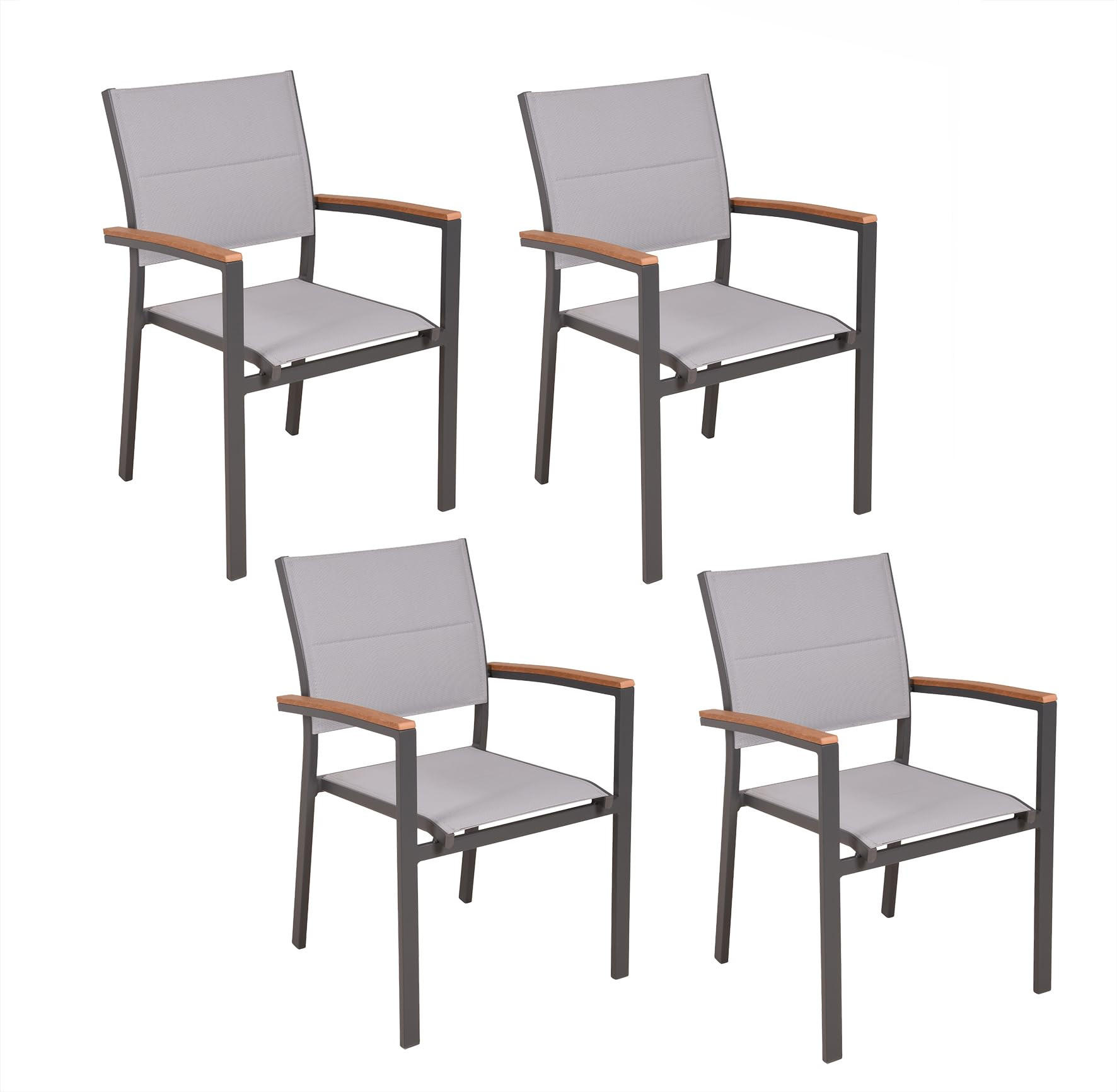 GARTENSTUHL 4er Set Karina Stapelstuhl - Hellbraun, Kunststoff (45/87.5/39cm) - DELUKE