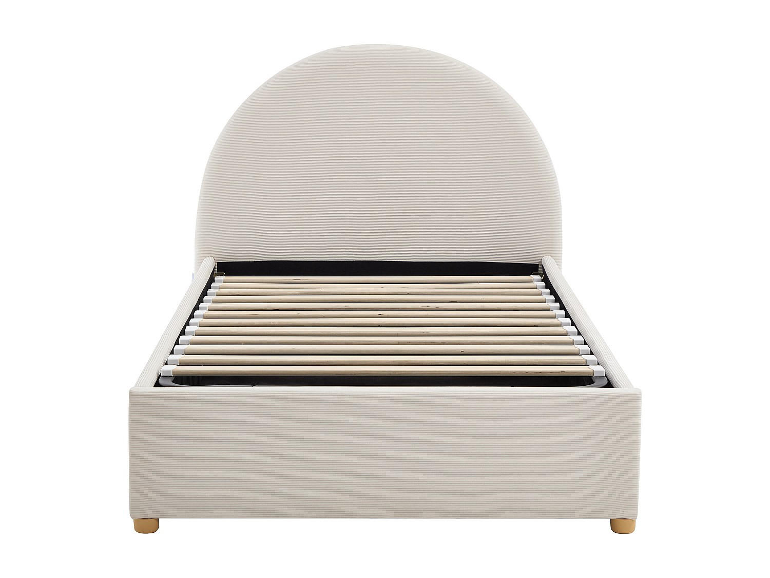 BETT mit Bettkasten - 1 Person - Stoff, Samt - Beige - Beige, Textil (90/190cm) - Vente-Unique