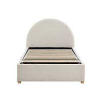 BETT mit Bettkasten - 1 Person - Stoff, Samt - Beige - Beige, Textil (90/190cm) - Vente-Unique