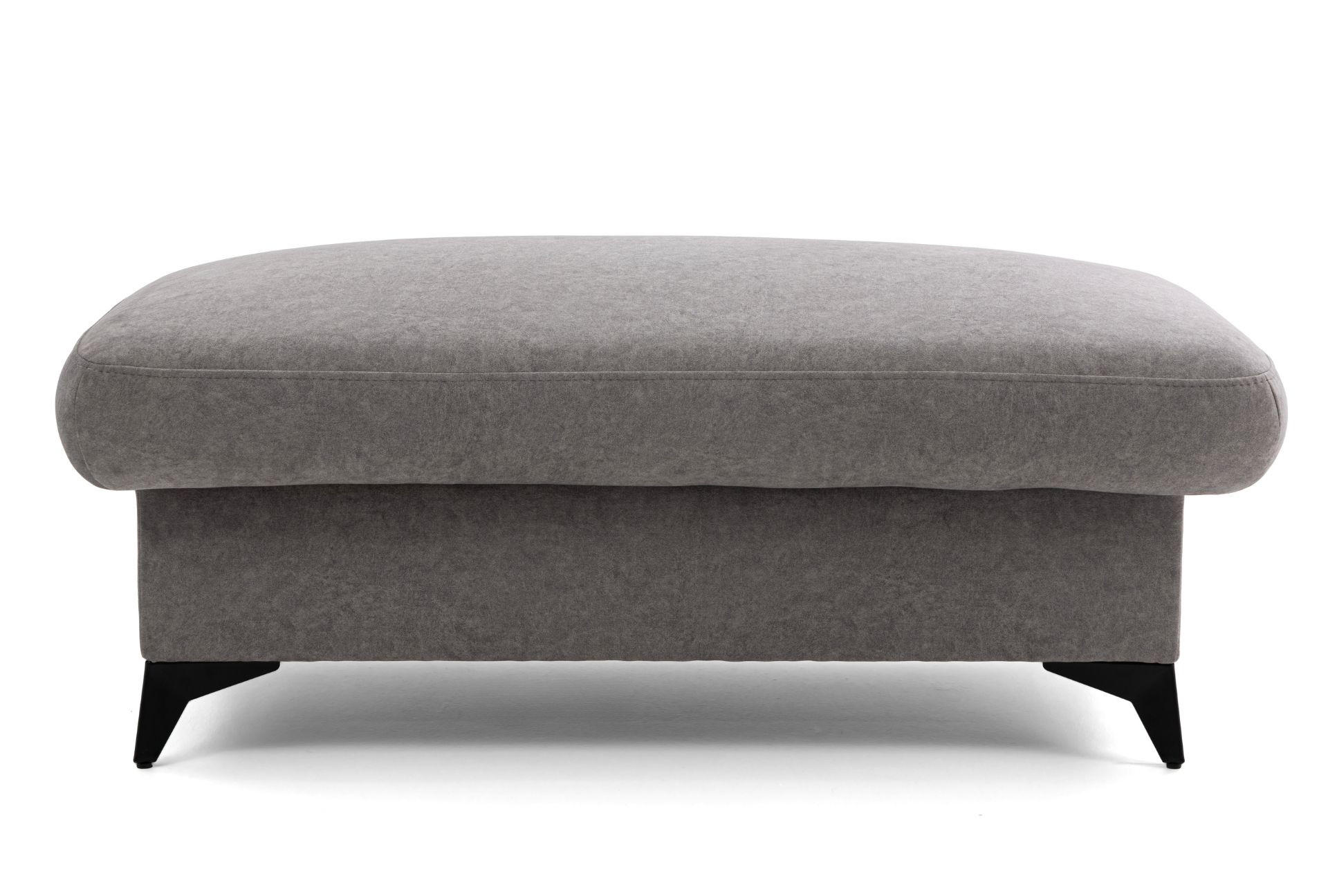 POUF PLAZA 115 x 67 cm Velours Grau - Schwarz/Grau, Holz/Textil (115/43/67cm) - Muffo