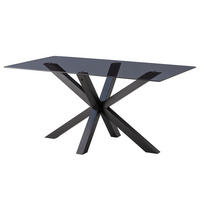 ESSTISCH - Glas / Massivholz - Eiche - Eichefarben/Schwarz, Glas/Holz (90/160/76cm) - home24