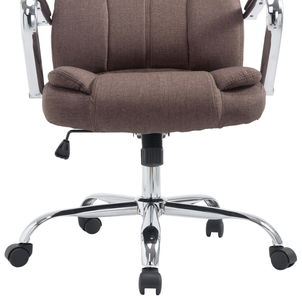 BÜROSTUHL JUBEL Stoff 115x62x70 Braun Stoff Metall - Braun, Textil/Metall (62/115/70cm) - DELUKE