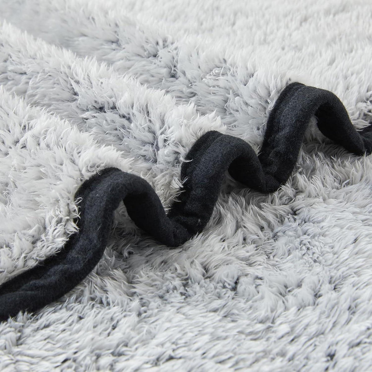 KUSCHELDECKE Sherpa Wendbar 228 x 228 cm Schwarz - Grau, Textil (228/228cm)