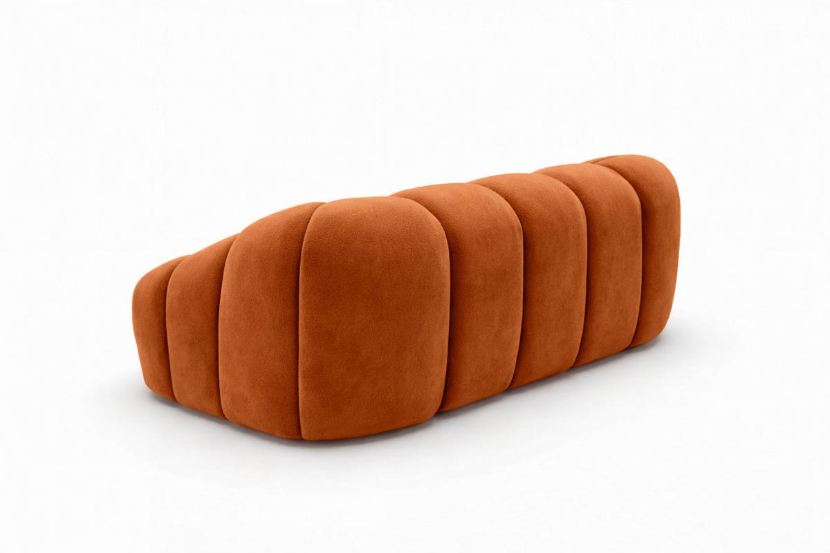 SOFA 2-Sitzer modular, Veloursstoff Bluvel, Zimtfarbe, CROISSANT - Orange, Holz (200/72/115cm) - Kaiser Möbel