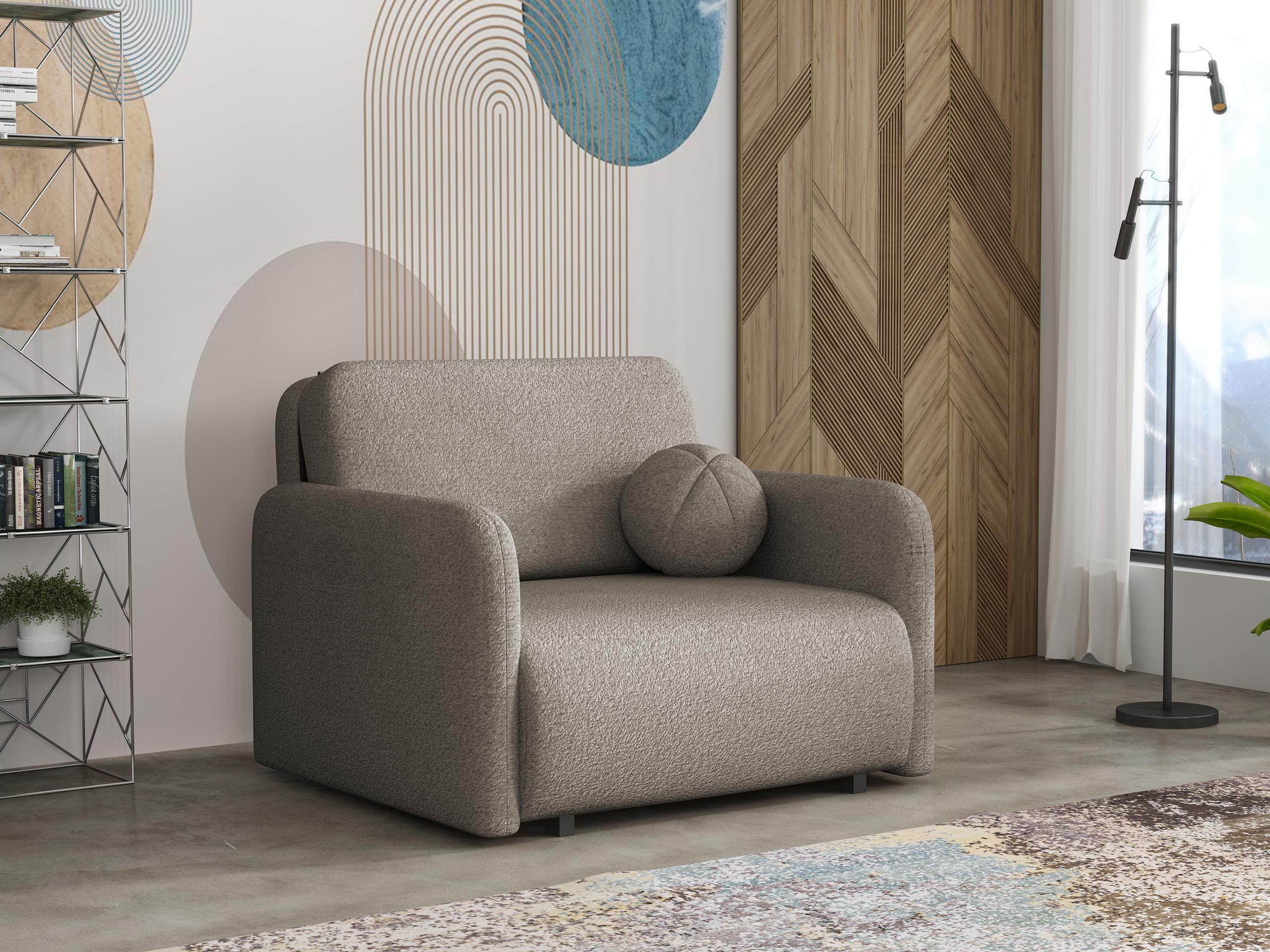 SCHLAFSOFA Viva Sun I - Hellbraun/Schwarz, Holz/Textil (100/85/103cm) - MIRJAN24