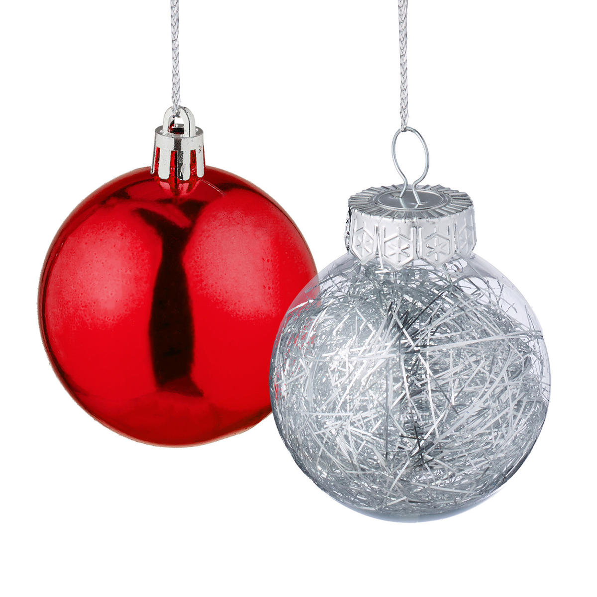 101-TLG.WEIHNACHTSKUGELN-SET - Rot, Kunststoff (20/19/2.5cm) - Relaxdays