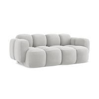 2-SITZER SOFA Samt Stoff Grau - Silberfarben/Schwarz, Holzwerkstoff/Kunststoff (210/72/115cm) - Makamii