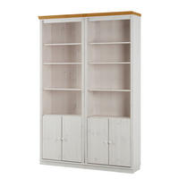 BÜCHERWAND - Kiefer massiv - Typ A - Weiß/Kieferfarben, Holz (148/223/37cm) - home24