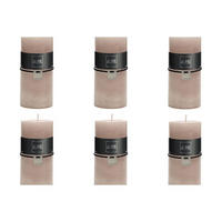 DUFTKERZE ZART - Grau - L - 52 Std. - 6er set - Altrosa, Paraffin (7/15cm) - J-Line