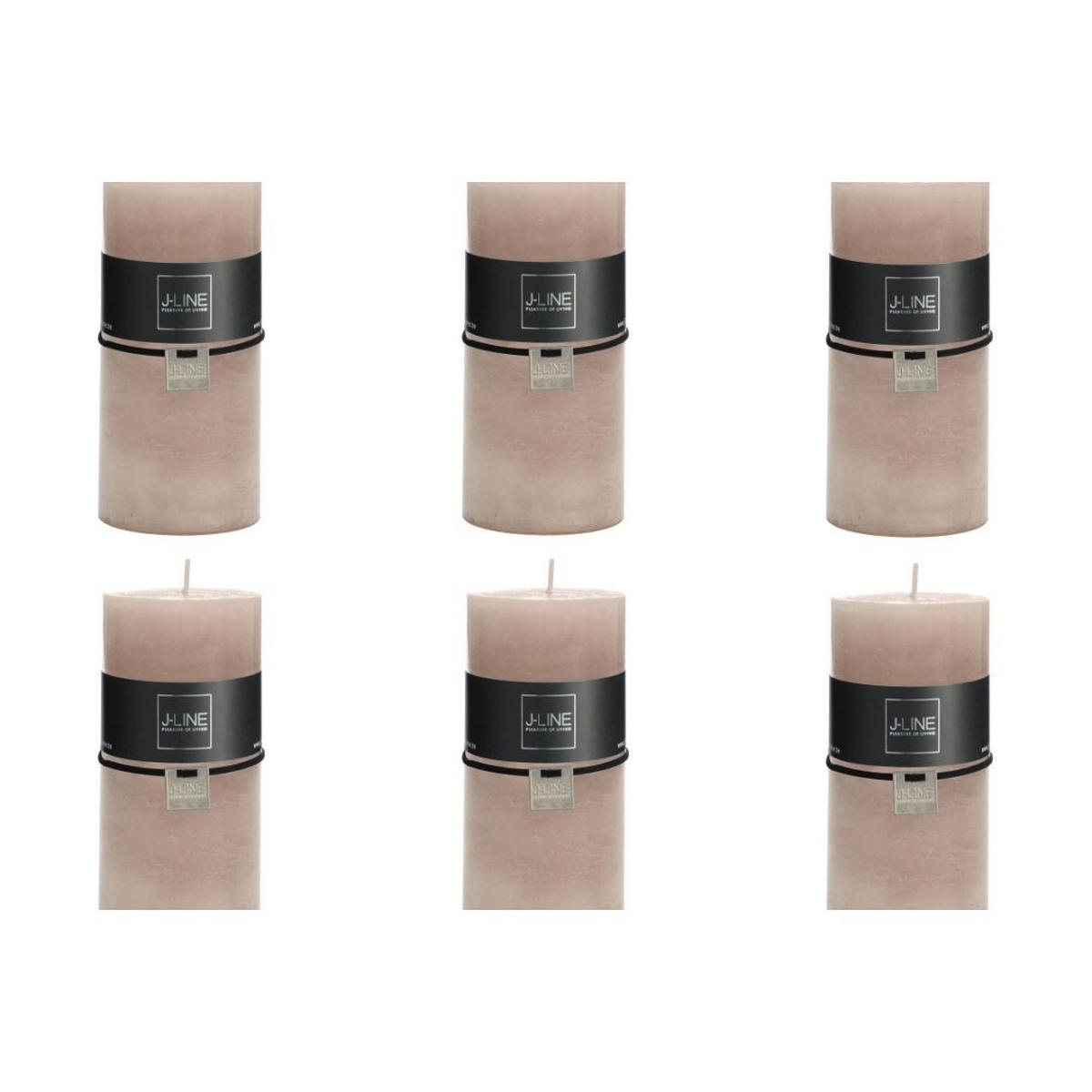 DUFTKERZE ZART - Grau - L - 52 Std. - 6er set - Altrosa, Paraffin (7/15cm) - J-Line